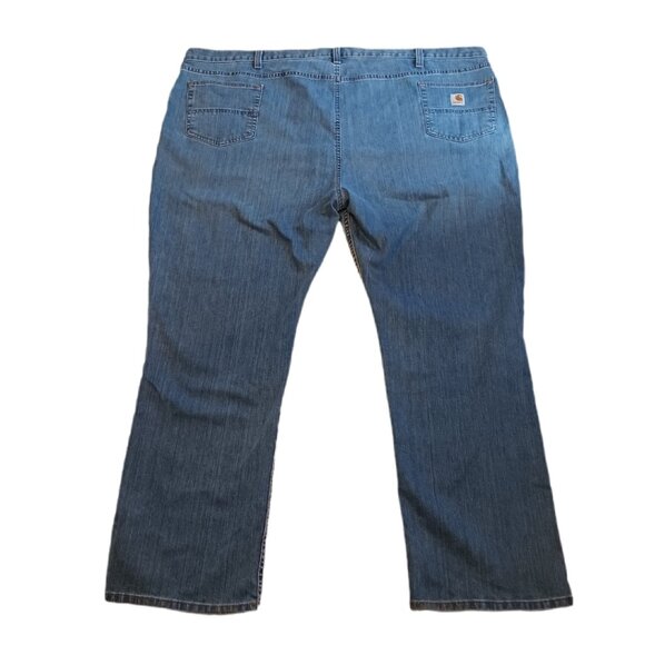 Carhartt Mens 54 x 32 Jeans Relaxed Fit Blue Rugged Flex Straight Leg Mens 54 - Picture 8 of 12
